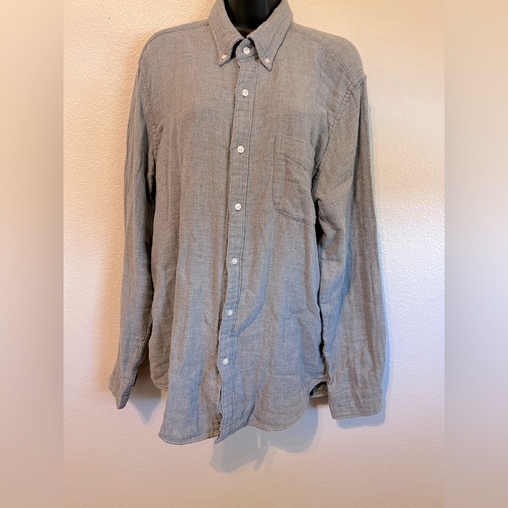 Mens J Crew long Sleeve Button Down Shirt GRAY